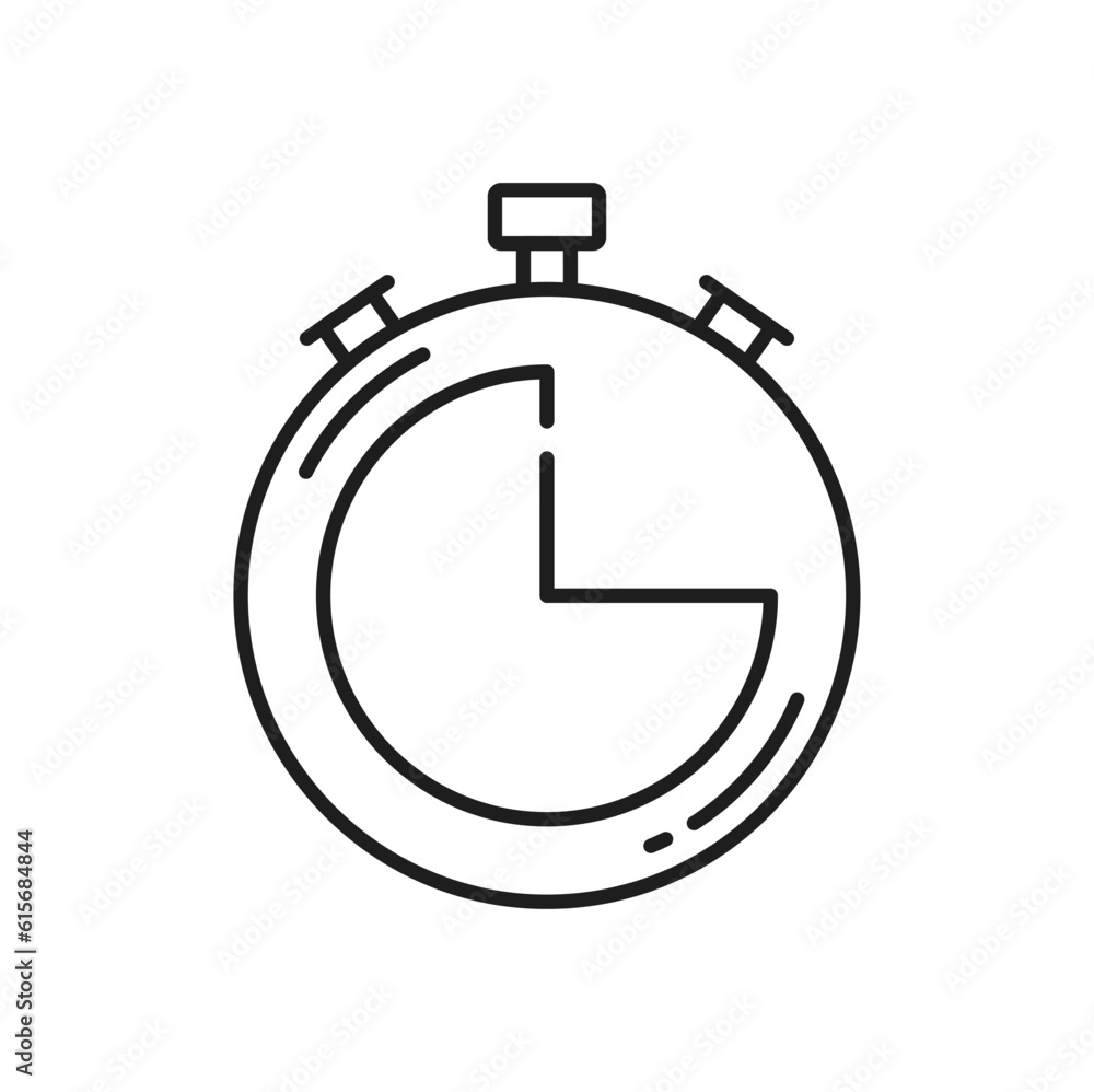 Poster speed tracker, deadline symbol isolated outline icon. vector sport stop watch timer. thin line count