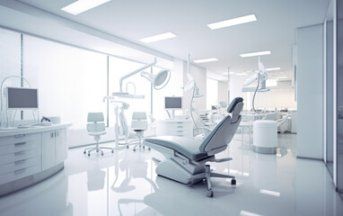 Fototapeta na wymiar A modern dental office created by artificial intelligence.