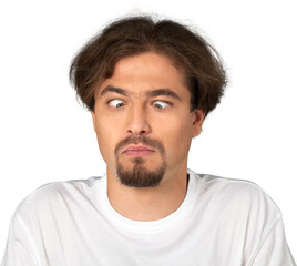 Obraz premium Portrait of a Man with Crossed Eyes