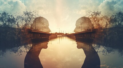 Fototapeta premium Bridging the Divide: Connecting Communities through Mental Health Awareness | generative ai