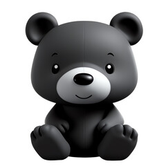 Cute Toy Black Bear: Playful Baby Child Adventure in 3D. Generative AI