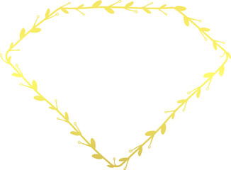Diamond Shape luxury gold frame golden vector flower frame wreath floral Vector laurel decoration picture frame branches elements wedding anniversary new year Christmas award congratulations
