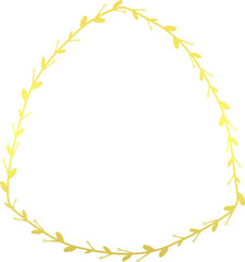 Curvilinear Triangle Shape luxury gold frame golden vector flower frame wreath floral Vector laurel decoration picture frame branches elements wedding anniversary new year Christmas award congratulati