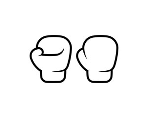 Boxing gloves icon outline style vector isolated on white background,