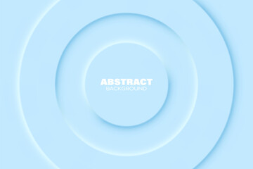 Abstract background illustration of blue circles in neomorphism style. Minimal wallpaper, background.