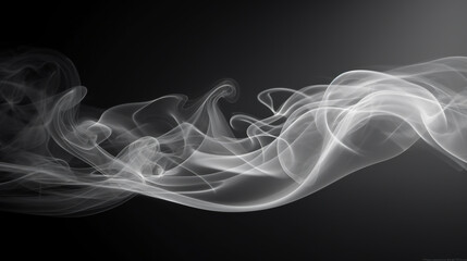 Fototapeta premium white smoke on black background, Generative AI