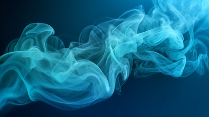 Fototapeta premium cyan smoke as it elegantly floats through the air, Generative AI