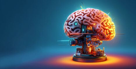 Fototapeta na wymiar 3d rendered illustration of a brain. Generative Ai. 