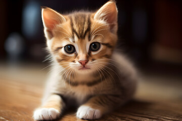 tabby kitten on the floor