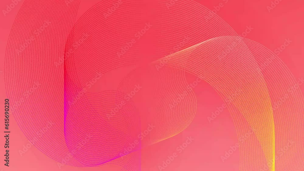 Poster abstract wavy lines background looped animation. bright red and orange gradient colors.