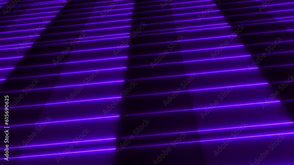 Poster creative neon bars rendering. colorful led lines lightning.