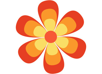 Cute flower orange multicolor isolated 