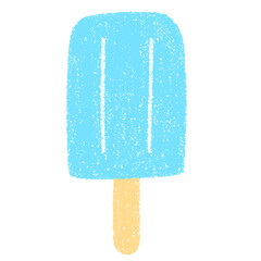 クレヨン素材　手描きのアイスキャンディー