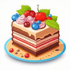 cartoon cute cake plate Clipart