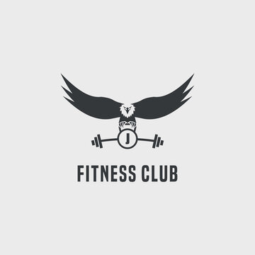 initials fitness club logo vector stock image