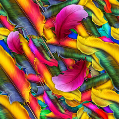 colorful big feathers background using illustration artwork