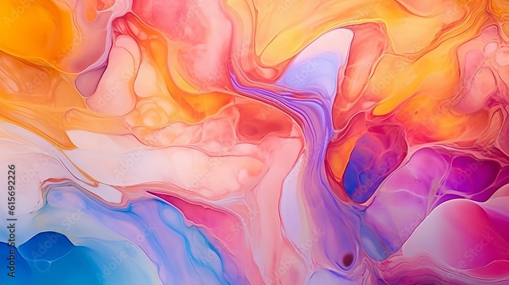 Poster alcohol ink colors translucent. abstract multicolored marble texture background generative ai