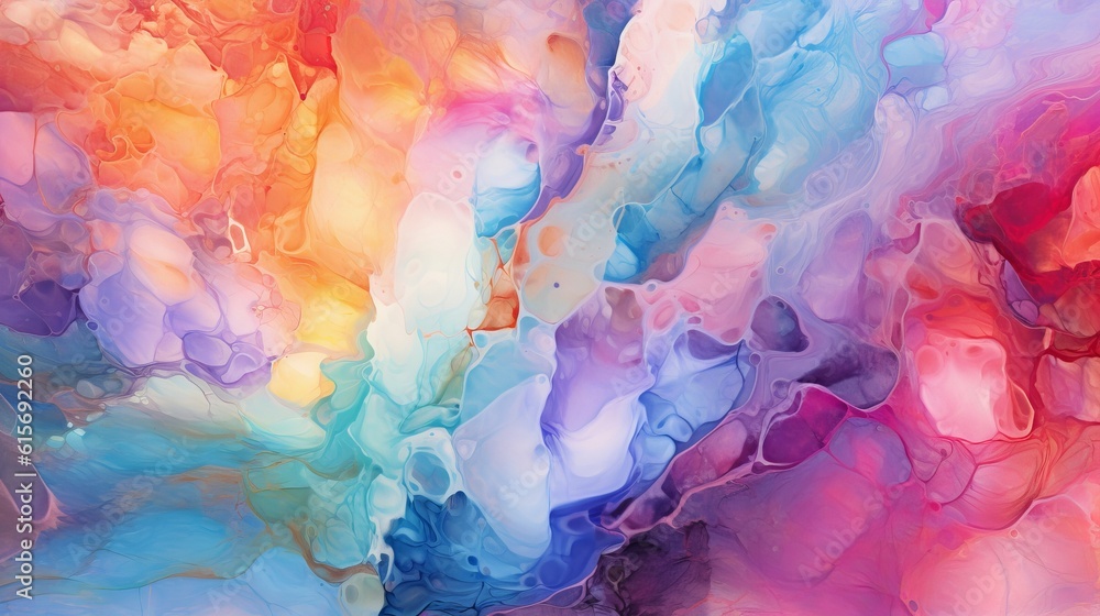 Poster alcohol ink colors translucent. abstract multicolored marble texture background generative ai
