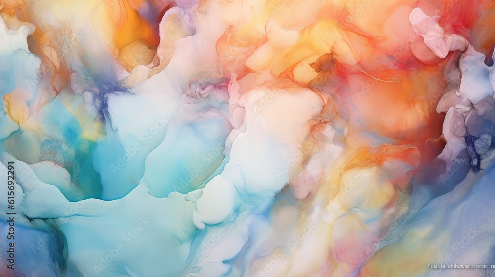 Poster alcohol ink colors translucent. abstract multicolored marble texture background generative ai