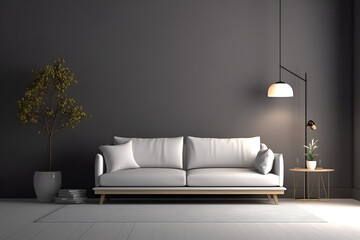 modern living room with sofa