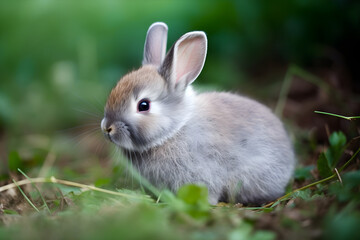 Fototapeta premium baby rabbit in the garden