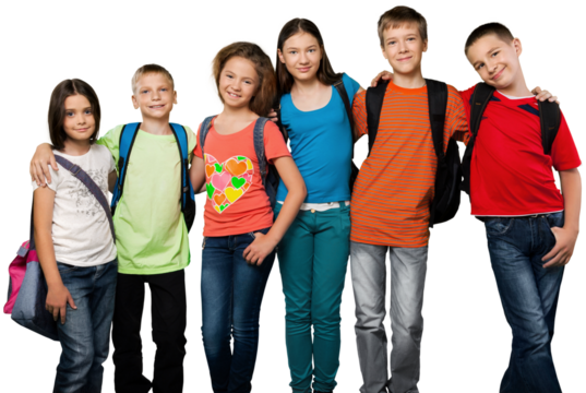 Portrait of Children with Backpacks