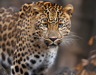 Obraz na płótnie Canvas close up of a amur leopard