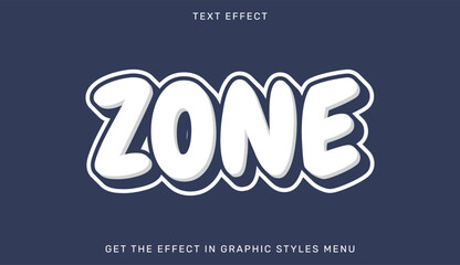 Zone editable text effect with 3d style. Text emblem for advertising, branding, business logo