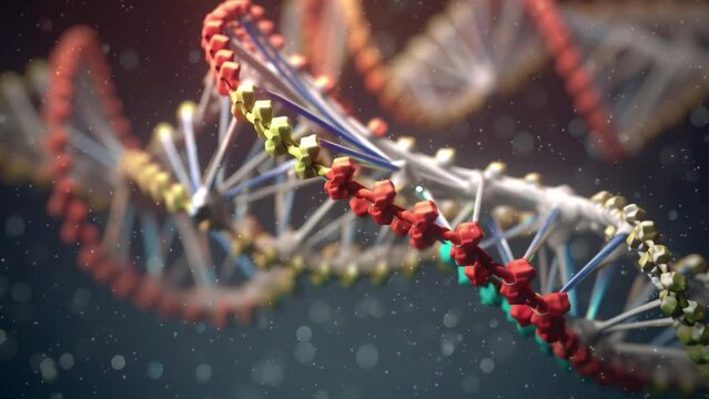 Dive into the intricate beauty of DNA with this captivating close-up image of a double helix. Perfect for genetics, biology, and scientific-themed projects, reworked generative AI