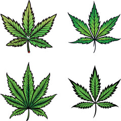 4 foglie di cannabis