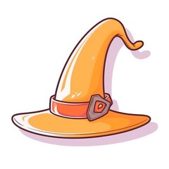 illustration of A classic witch hat isolated on white made with Generative AI
