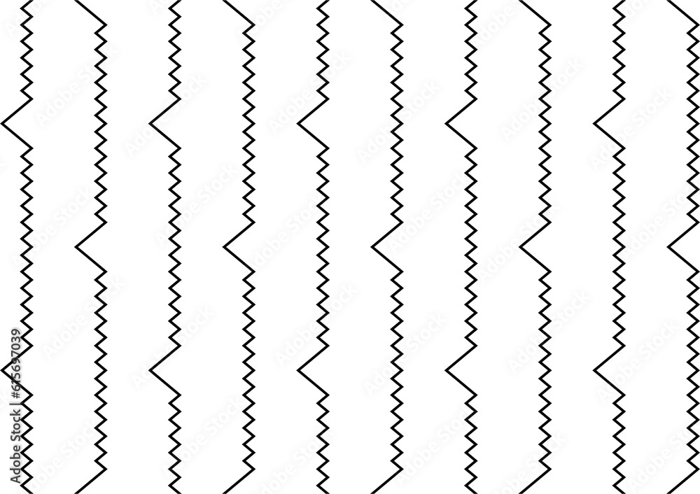 Aufkleber vertical of zigzag lines of pattern. design ethnic style black on white background. design print for