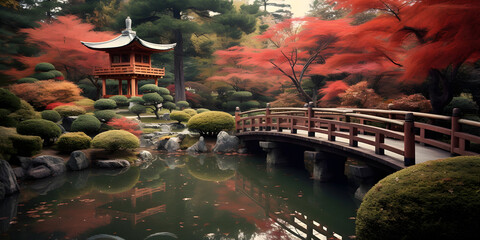 japanese garden in autumn