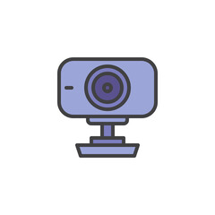 Web camera filled outline icon