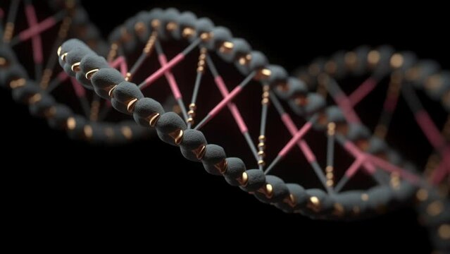 Dive into the intricate beauty of DNA with this captivating close-up image of a double helix. Perfect for genetics, biology, and scientific-themed projects, reworked generative AI