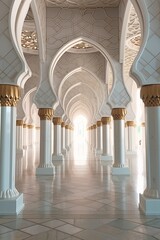 beautiful serene of luxurious mosque made with Generative AI