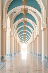Fototapeta premium beautiful serene of luxurious mosque made with Generative AI