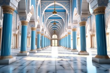 beautiful serene of luxurious mosque made with Generative AI