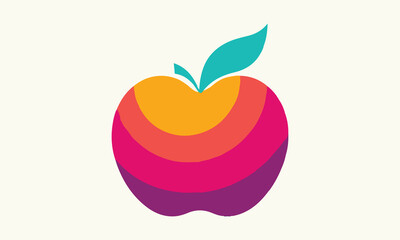 Colorful apple vector icon design