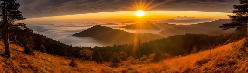 Fototapeta premium Mountain landscape, generative AI