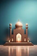 Beautiful serene mosque made with Generative AI