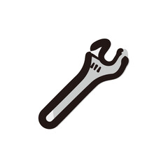 Adjustable spanner - Tool icon/illustration (Hand-drawn line, colored version)