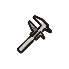 Vernier scale - Tool icon/illustration (Hand-drawn line, colored version)