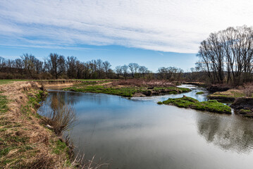 Beautiful CHKO Poofri in Czech republic - estuare of Ondrejnice river to Odra river