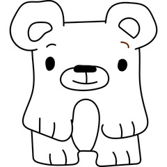 Cute Bear Character Coloring Page