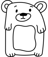 Cute Bear Character Coloring Page