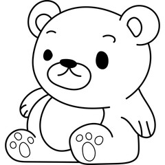 Obraz na płótnie Canvas Cute Bear Character Coloring Page