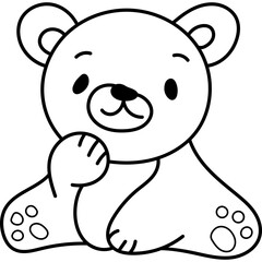 Cute Bear Character Coloring Page