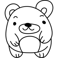 Cute Bear Character Coloring Page