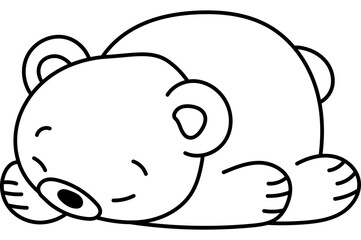 Cute Bear Character Coloring Page